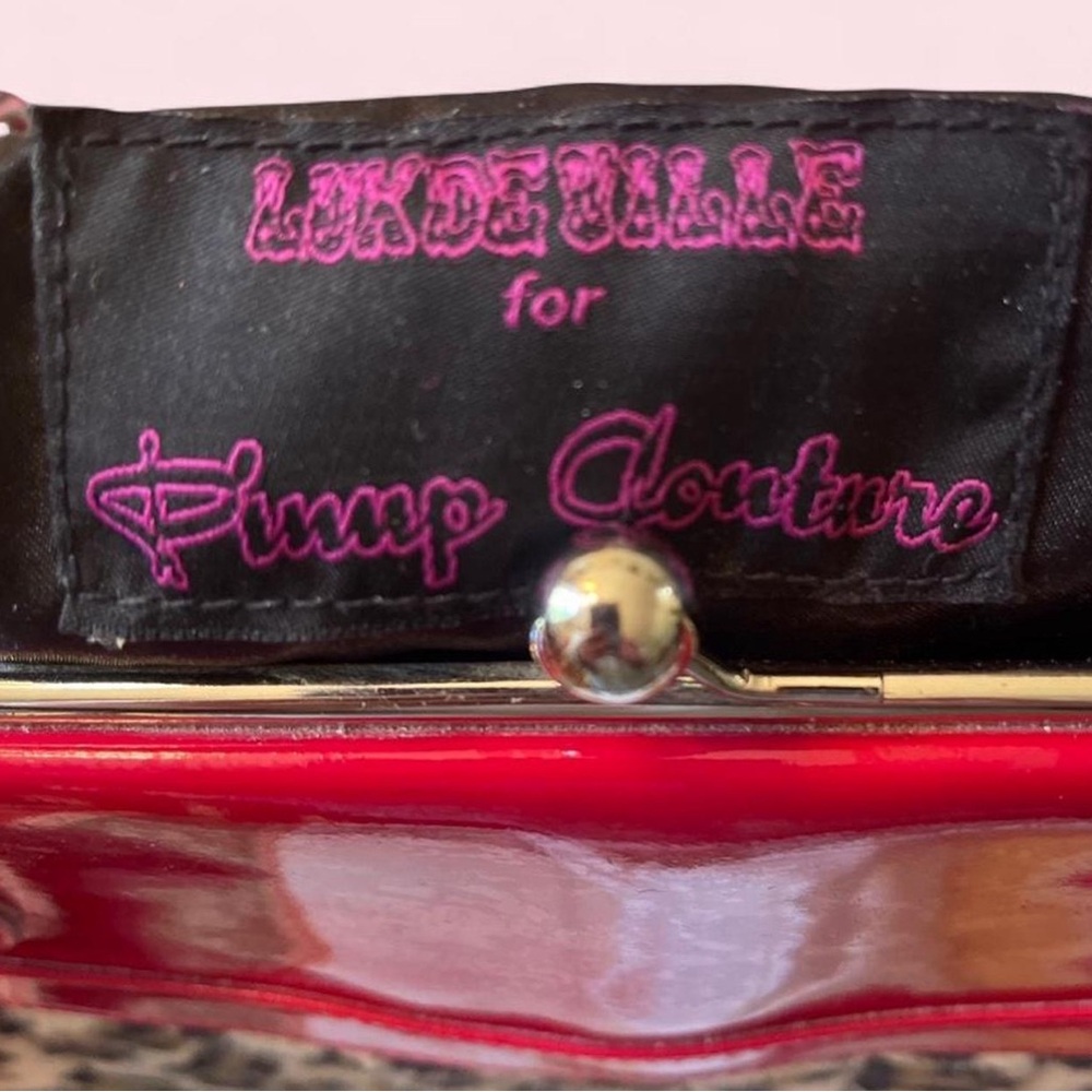 Vintage Lux de Ville Red for Pimp Couture Patent & Leopard-Print - Picture 8 of 8